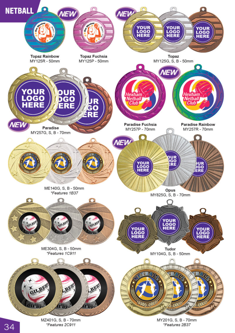 Netball Medals