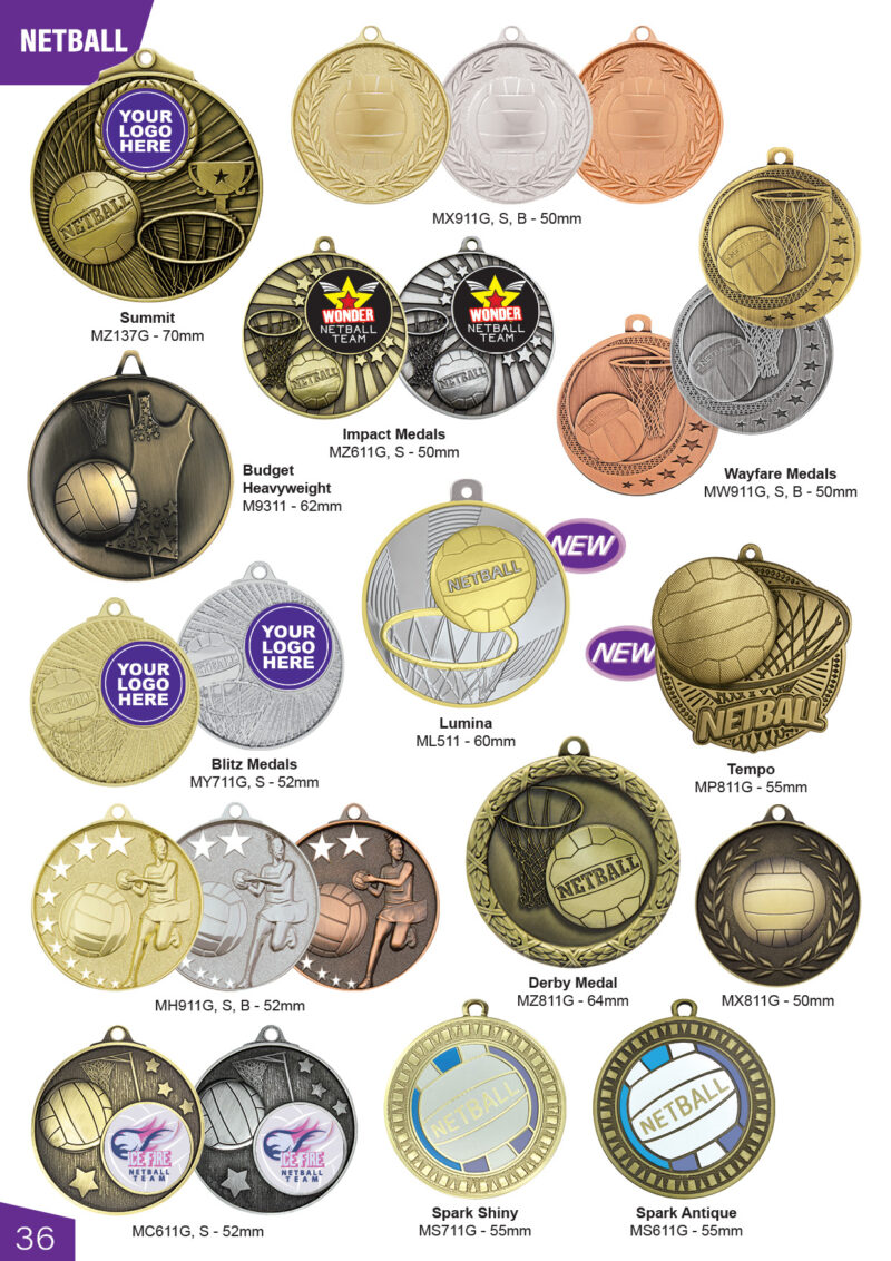 Netball Medals