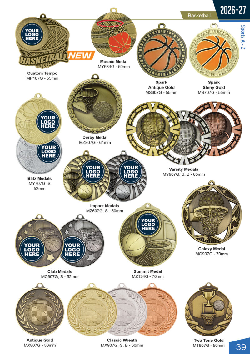 Basketball medals