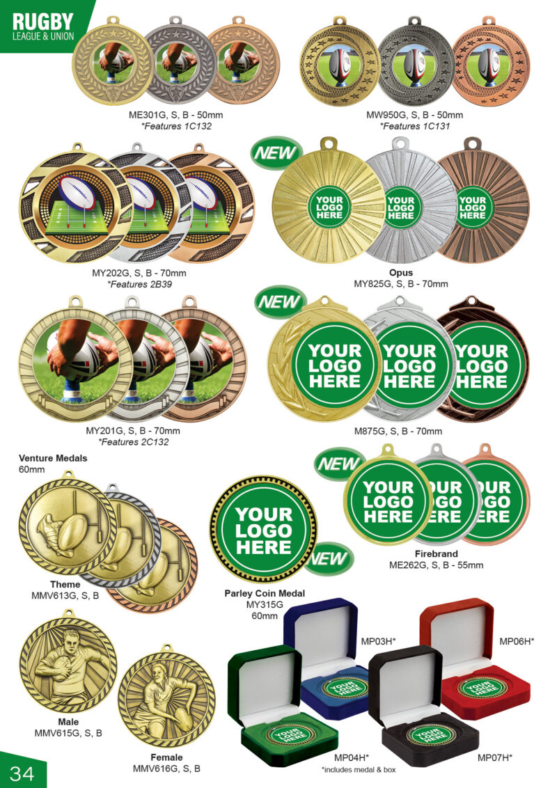 Rugby medals