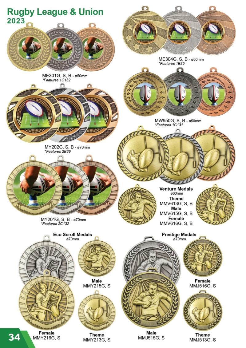 Rugby Medallions